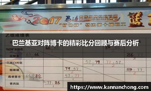 巴兰基亚对阵博卡的精彩比分回顾与赛后分析